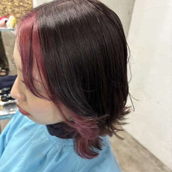 インナーカラー/ピンクカラー/フェイスフレーミング/池袋