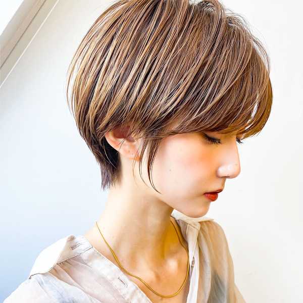 大人可愛い切りっぱなしひし形レイヤーカットモカベージュ