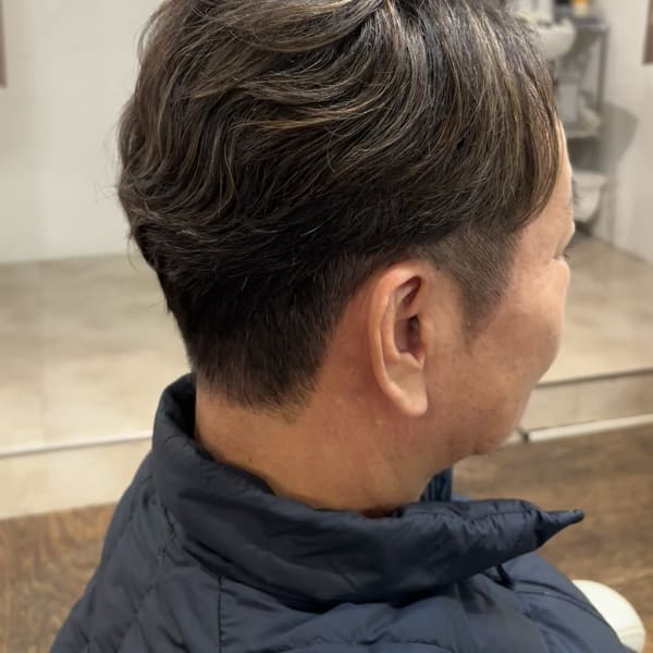 メンズ白髪ぼかしハイライト