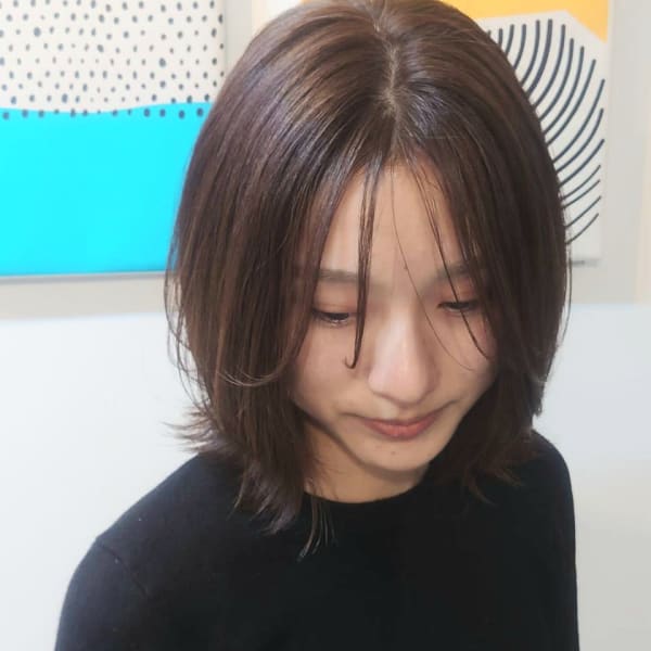 外はねボブ×ノーズライン前髪