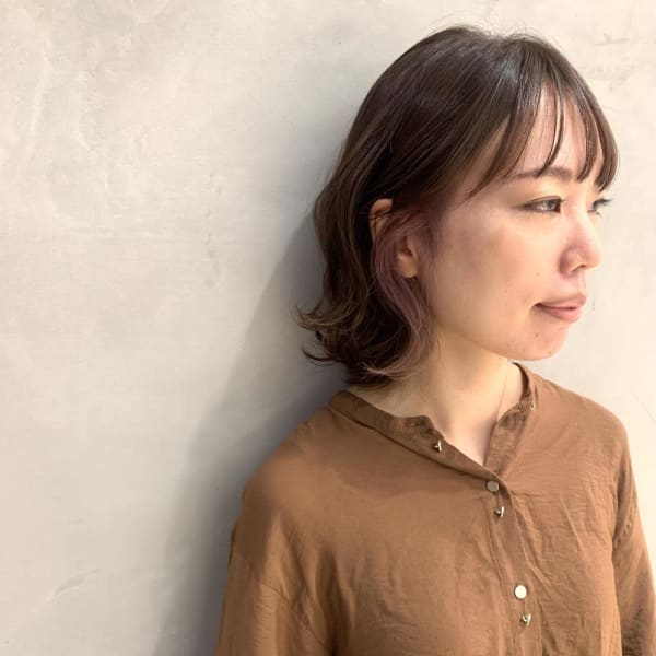 インナーカラーピンク/インナーカラー/ボブ