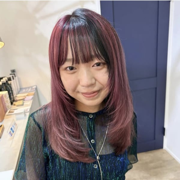 レイヤーカットダブルカラーデザインカラー髪質改善トリートメン|ARBRE hair&make