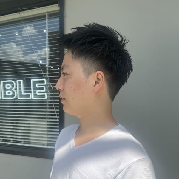 【ASSEMBLEカット】メンズアップバングショート