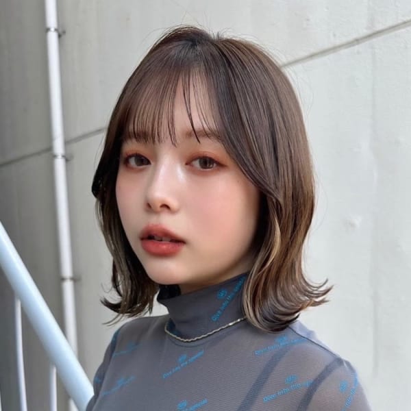髪質改善ショコラブラウンボブルフ美髪*Zina千早|全席個室美容室 Zina 千早 髪質改善&トリートメント