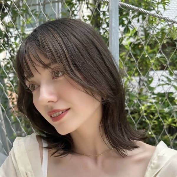 髪質改善オリーブカラーウェーブボブ美髪Zina千早