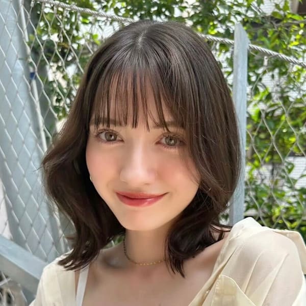 髪質改善オリーブグレージュボブルフ美髪*京都河原町