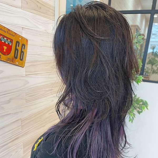 《ROW 川崎》ウルフ×バイオレットインナーカラー