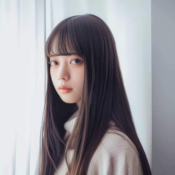 柔らかサンドベージュ × 洗練ワイドバング