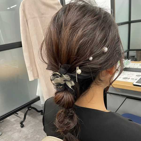 編み下ろし/結婚式ヘアパーティーヘアアレンジヘアセット