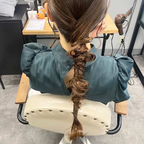 ローポニーテールアレンジ/結婚式ヘアお呼ばれパーティーヘア