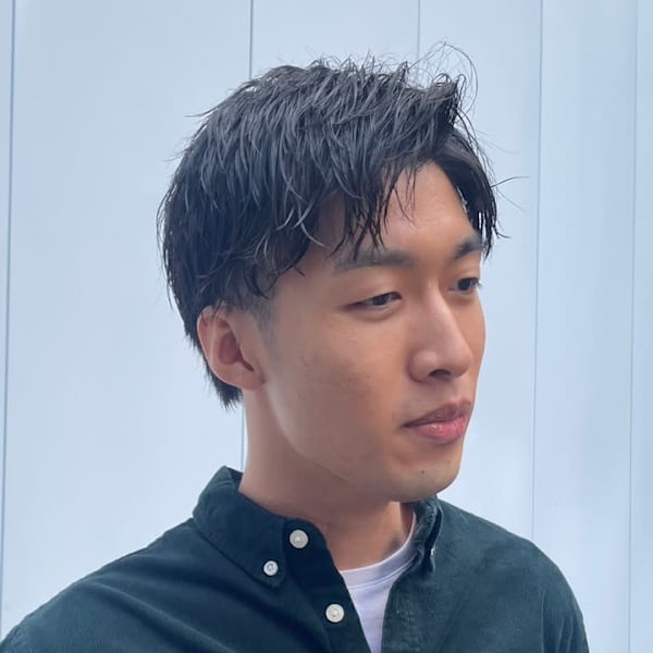 メンズ似合わせカット爽やか短髪かきあげバングアップバング