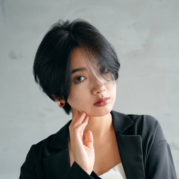 髪質改善大人ワンレンショートヘア美髪*Zina吉祥寺