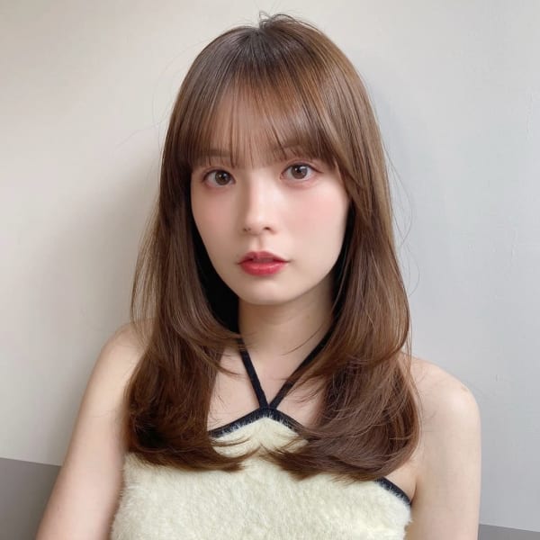 髪質改善くすみベージュワンレンロング*Zina南草津