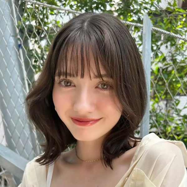髪質改善オリーブグレージュボブルフ美髪*Zina高田馬場