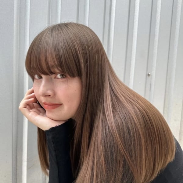 髪質改善アッシュブラウンツヤ髪ストレート*Zina横浜