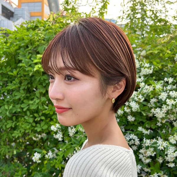 髪質改善愛され斜めバングショート美髪*Zina本八幡