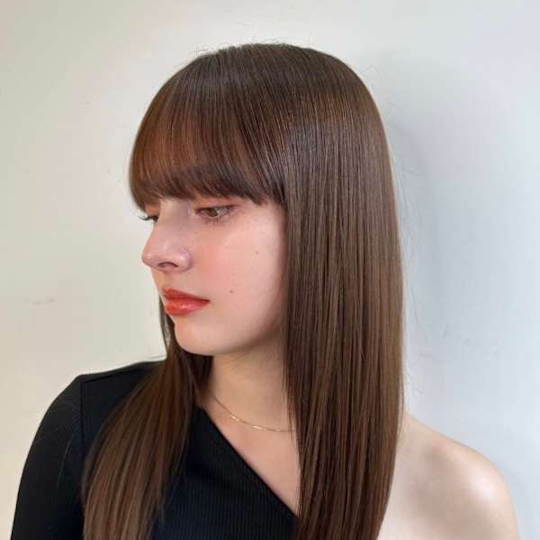 髪質改善ぱっつん前髪ストレート美髪*Zina S札幌