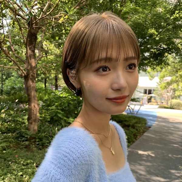 前髪あり小顔ミントアッシュショート*Zina札幌