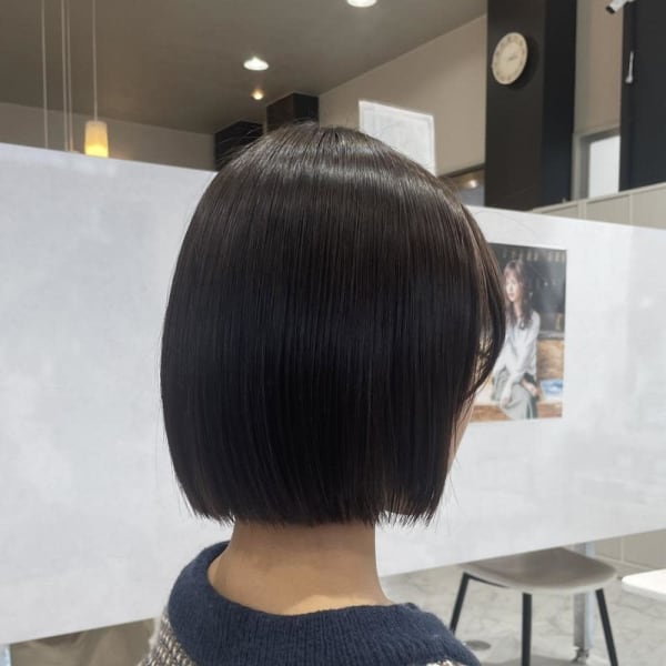 ボブ/タッセルボブ/切りっぱなしボブ/ストレートパーマ