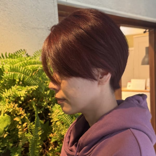 大人骨格修正ショート ウィンターレッド