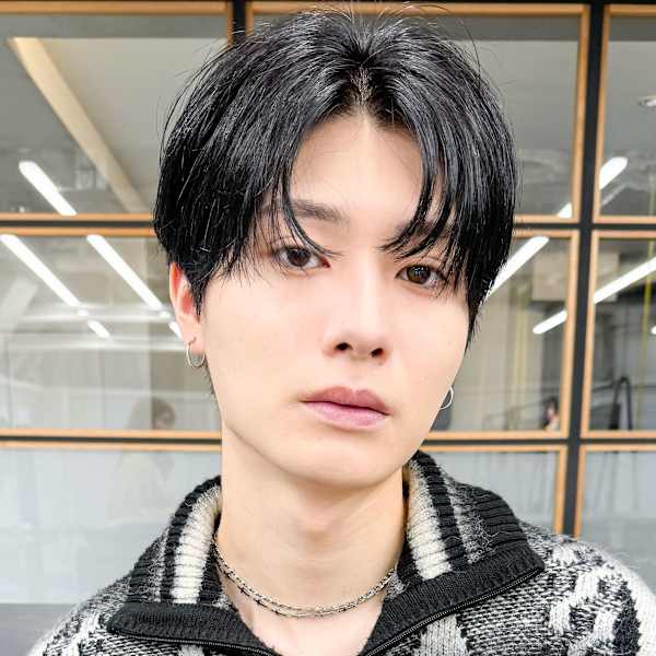 爽やかメンズ☆ビジネスショートマッシュ黒髪透明感カラー