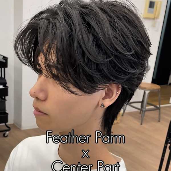 センターパート/ウルフ/フェザーパーマ