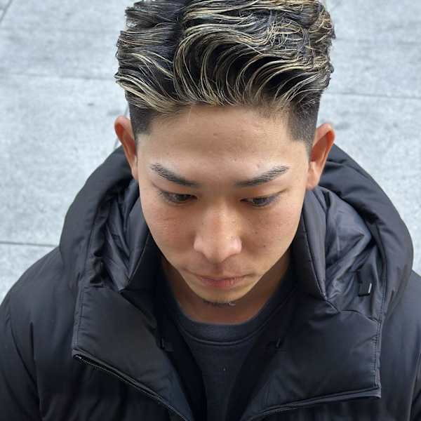 ハイライト ウェーブパーマ 海外風スタイル