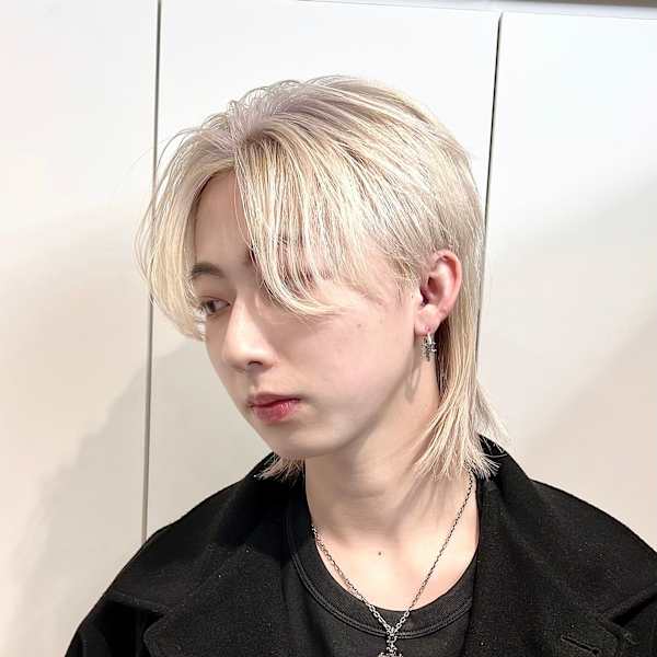 メンズハイトーン/メンズウルフ/毛流れセンターパート