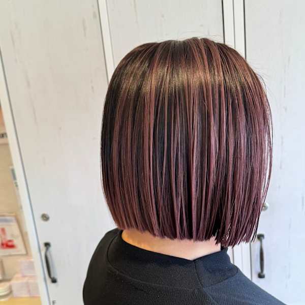 フルハイライト/デザインカラー/深みピンク/切りっぱなし|TRIBECA smart salon