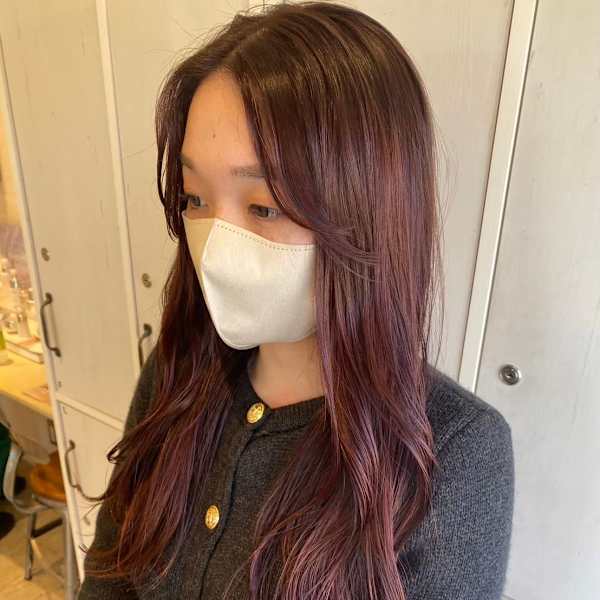 髪質改善/オージュア/ピンクパープル/暖色カラー/艶ロング|TRIBECA smart salon