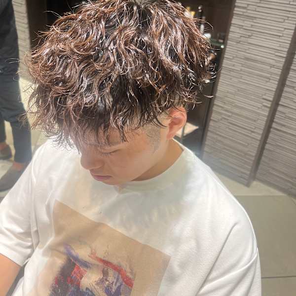 メンズパーマ波巻きミックスツイストスパイラルパーマ