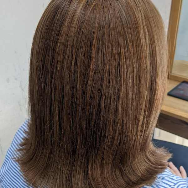 黒染め落とし&白髪ぼかしカラー