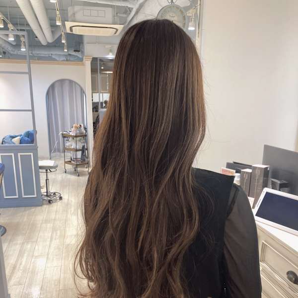 フェミニンロングメルティカラー大人ココアブラウン赤羽美容院
