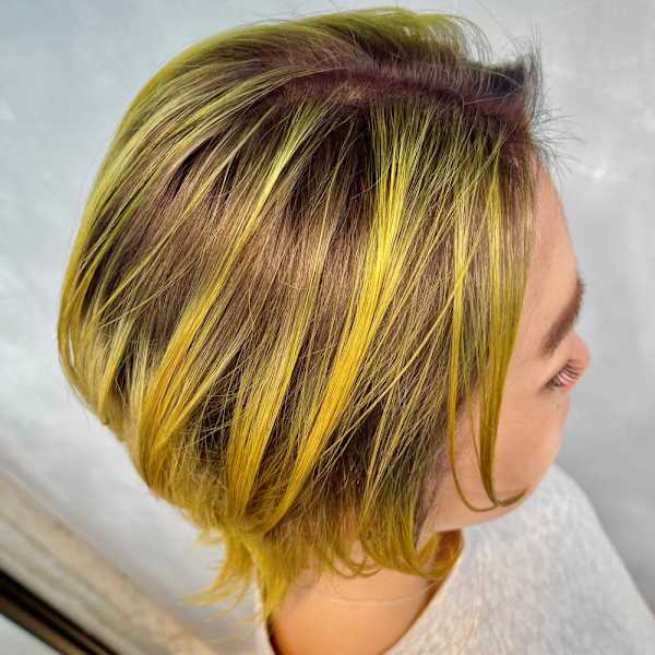 バレイヤージュ/シャドールーツ/イエロー/黄色