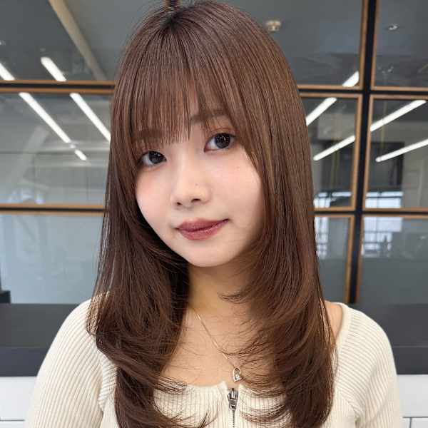 韓国美髪レイヤーロングくびれワンカールハッシュカットレイヤー