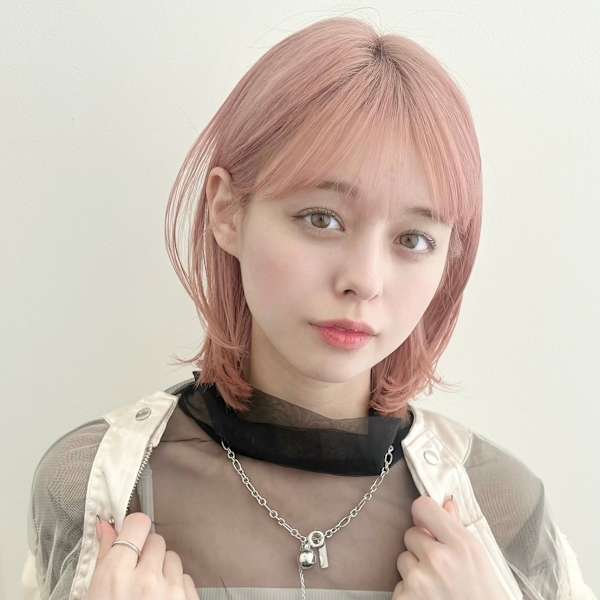 韓国風/セミロング/顔周りカット/くびれヘア/透明感カラー