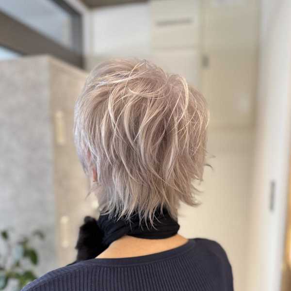 小顔ショート/ベリーショート/ブリーチ　ブロンド/ウルフ