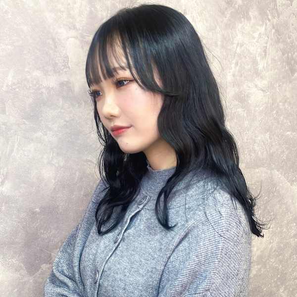 大人暗髪 ブルーブラック