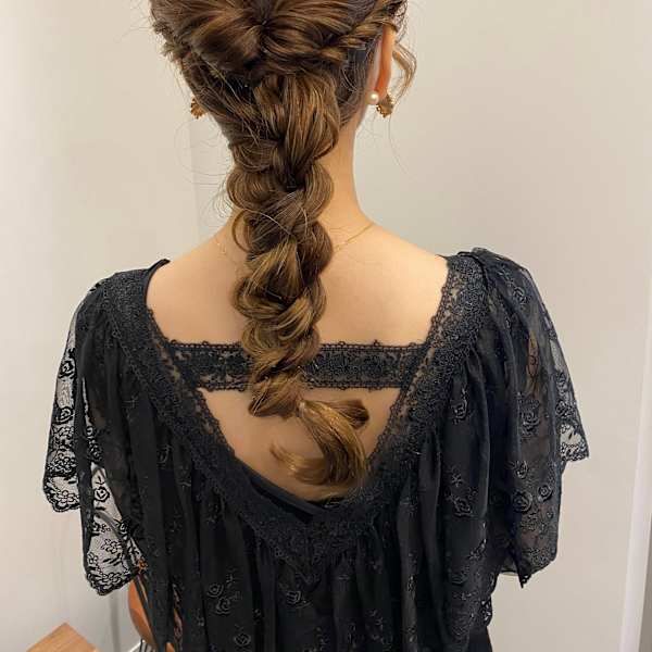 池袋 ヘアセット  編み下ろし お呼ばれヘア♪