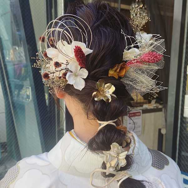 卒業式入学式成人式結婚式編みおろしヘアセットアレンジ