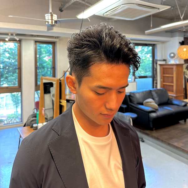 スパイキーショートパーマビジネスヘアツイストスパイラルパーマ|CLOUD HAIR