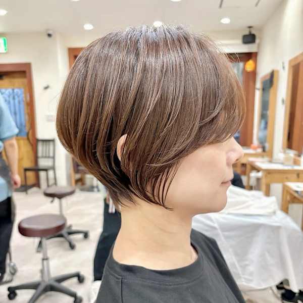 斜めバング/丸みショートボブ/20代30代40代