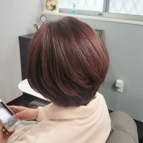 ピンク×大人ショート