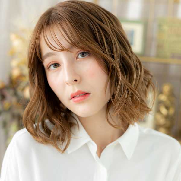 ゆるふわエアリーミディアム細めハイライトアプリコットオレンジ|COVER HAIR & SPA bliss【カバーヘア アンド スパ ブリス】浦和/浦和西口店