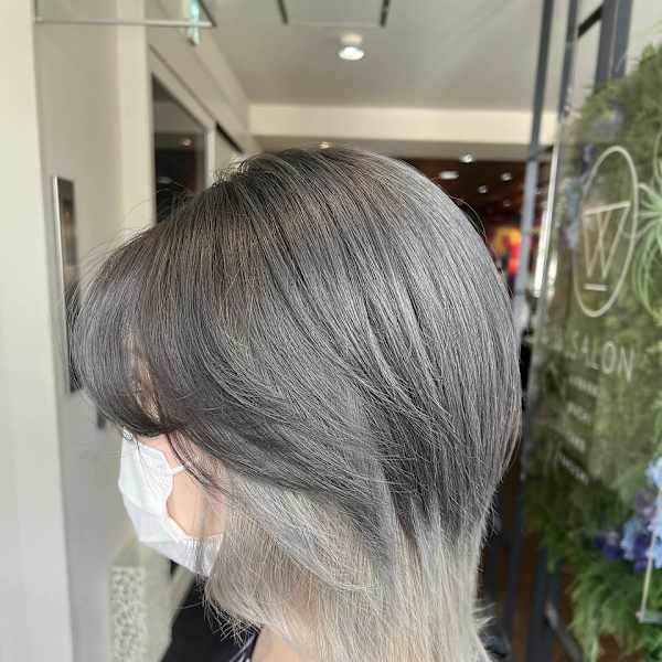 【W_SALON 河原町】アッシュグレー×ホワイト|W_SALON