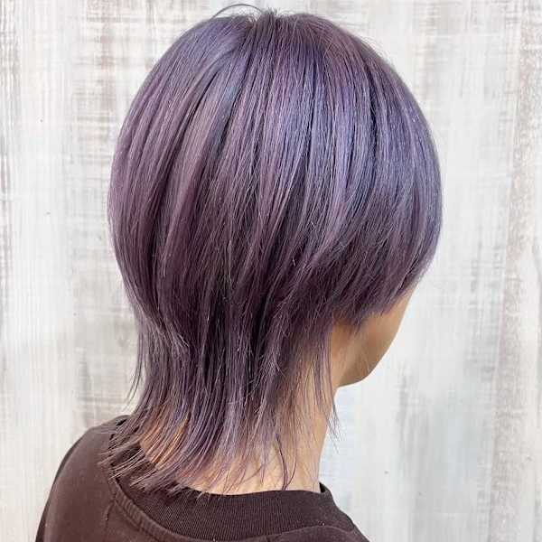 メンズウルフ×ハイトーン×ラベンダー