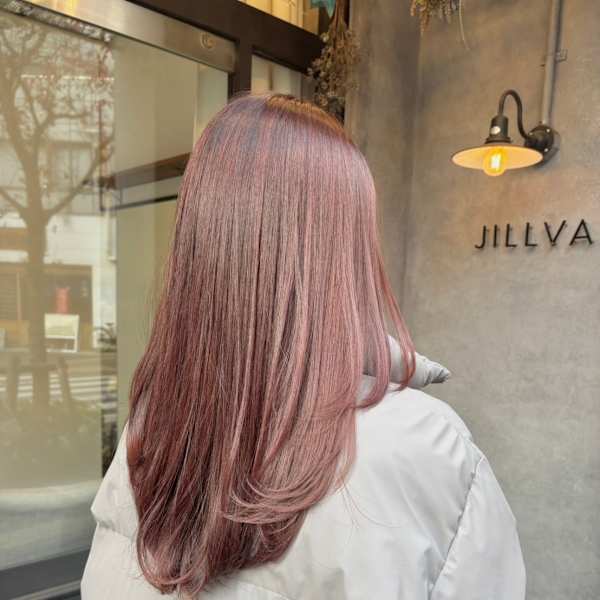 髪質改善/縮毛矯正/酸性ストレート/コーラルピンク/韓国