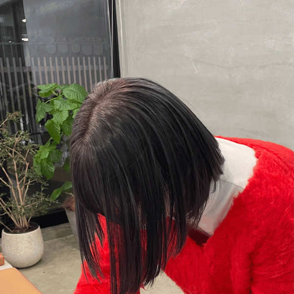 ラベンダーグレージュ/艶カラー/ボブ