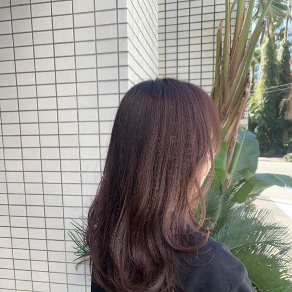 レイヤー×透けるピンクブラウン