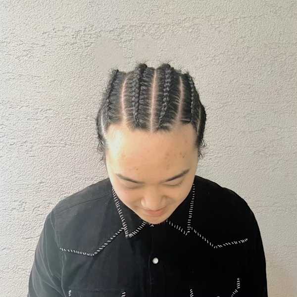 コーンロウ６本＋ブレイズ６本